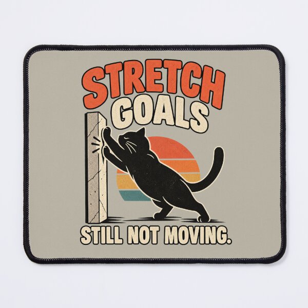 Item preview, Stretch Goals Funny Cat Pushing Wall – Sarcastic Vintage Retro Cat T-Shirt designed and sold by HOUSE OF TIST.