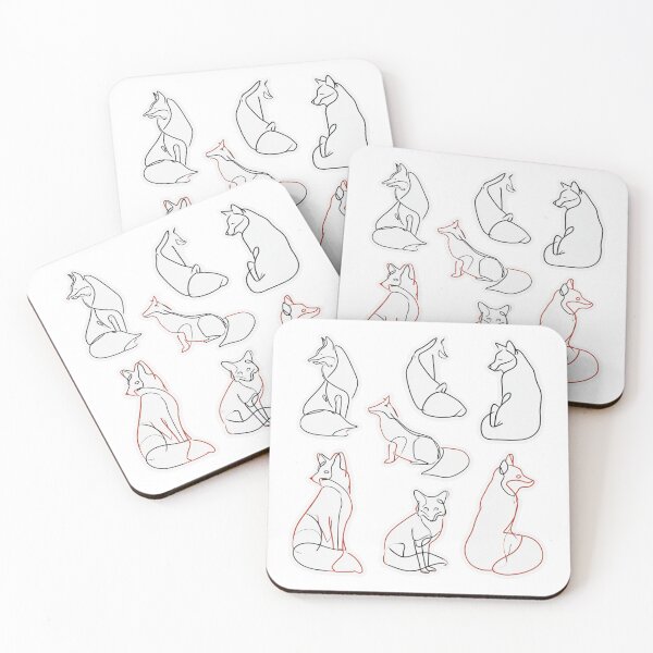 Item preview, Minimalist Fox Line Art Wildlife Lover designed and sold by NicolasGlowArt.