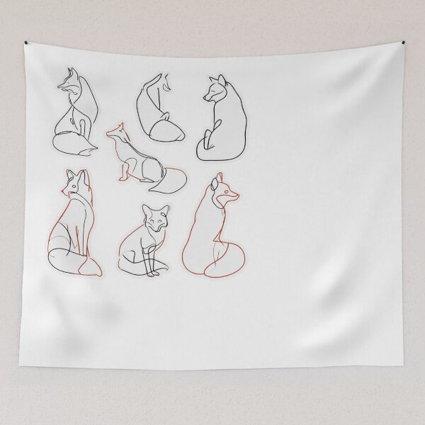 Item preview, Minimalist Fox Line Art Wildlife Lover designed and sold by NicolasGlowArt.