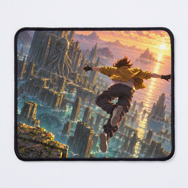Item preview, Parkour Over R'lyeh – Lovecraftian City at Sunset designed and sold by Extravanganzza.