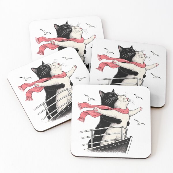 Item preview, Romantic Cats at Ship Bow Funny Movie Parody Art designed and sold by roni-harbor.