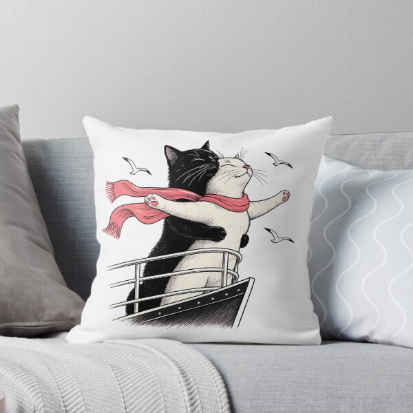 Item preview, Romantic Cats at Ship Bow Funny Movie Parody Art designed and sold by roni-harbor.