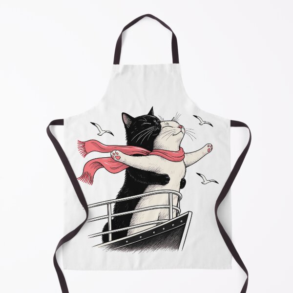 Item preview, Romantic Cats at Ship Bow Funny Movie Parody Art designed and sold by roni-harbor.