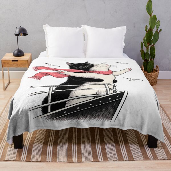Item preview, Romantic Cats at Ship Bow Funny Movie Parody Art designed and sold by roni-harbor.