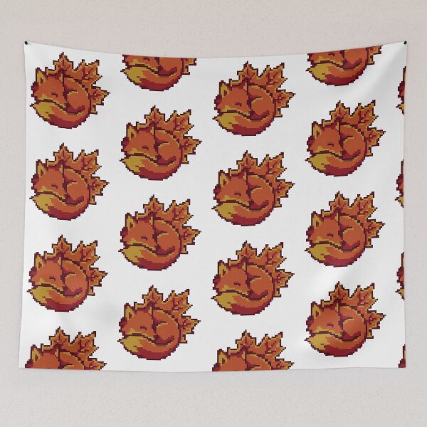 Item preview, Fox Maple Leaf Fusion Pixel Art Sticker designed and sold by Matilda Pixel.