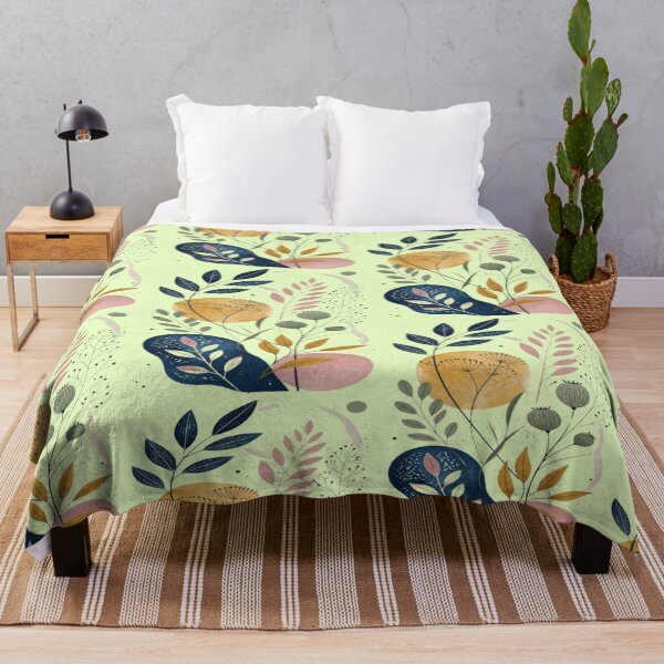 Item preview, Boho Wildflower Botanical Collage Navy Gold designed and sold by creativerooney.