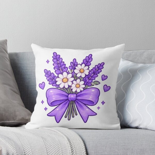 Item preview, Cute Purple Lavender Flower Bouquet with Bow designed and sold by Kiralemon.