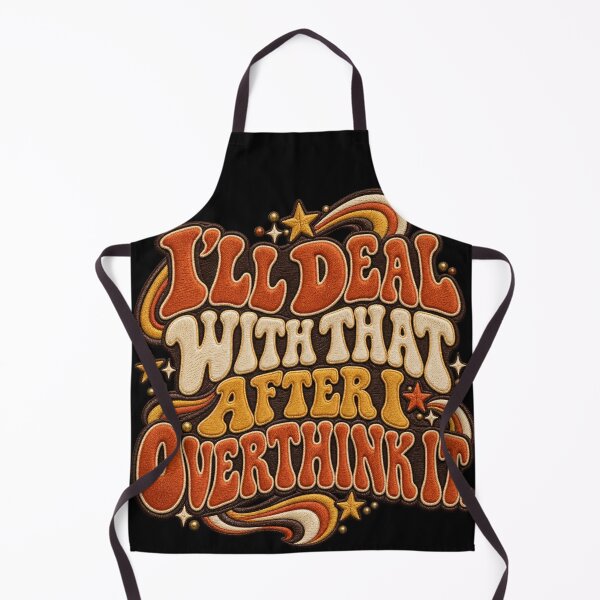 Item preview, Retro Overthinking Quote – I’ll Deal With That After I Overthink It Embroidered Typography designed and sold by Emoji Emblems.
