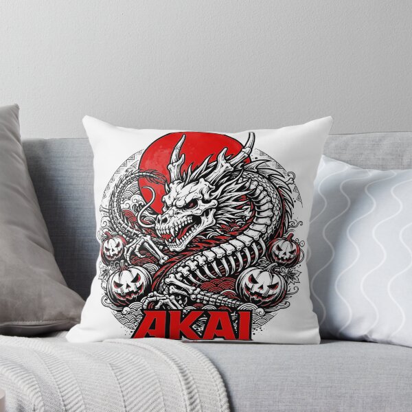 Item preview, AKAI - Japanese Skeleton Dragon Halloween | Blood Red Moon and Jack O'Lantern Pumpkins designed and sold by Tsuiho_art.