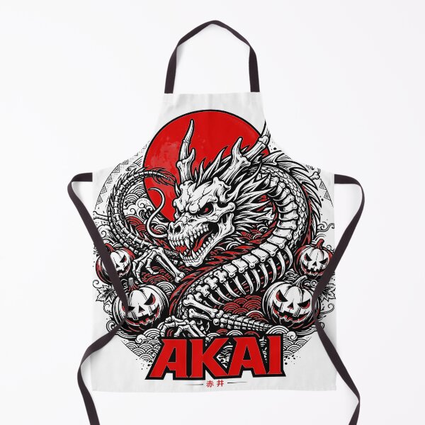 Item preview, AKAI - Japanese Skeleton Dragon Halloween | Blood Red Moon and Jack O'Lantern Pumpkins designed and sold by Tsuiho_art.