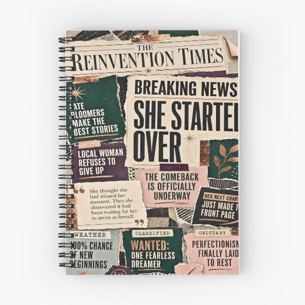 Item preview, Empowering vintage newspaper collage celebrating fearless new beginnings designed and sold by K3DreamKreations .
