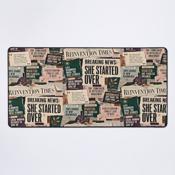 Item preview, Empowering vintage newspaper collage celebrating fearless new beginnings designed and sold by K3DreamKreations .