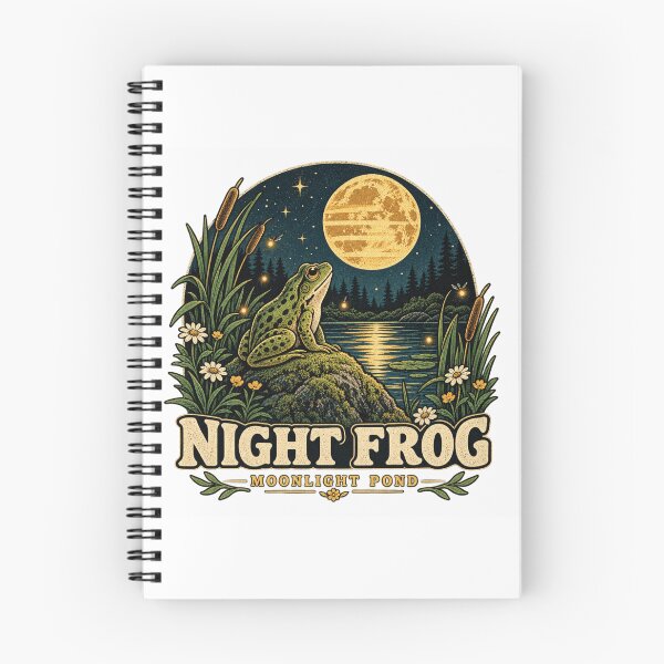 Item preview, Night Frog Moonlight Pond Vintage Nature Illustration designed and sold by lovepower.