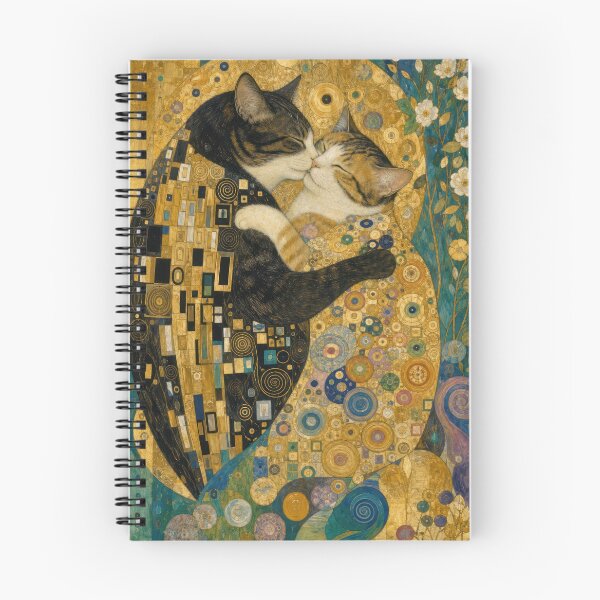 Aperçu de l'œuvre Style Gustav Klimt - Baiser de chat - Chats de Gustav Klimt créée et vendue par Good-Mood-Goods.