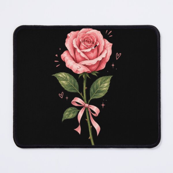 Item preview, Pink Rose with Ribbon – Romantic Floral Aesthetic designed and sold by Mellowmint-art.