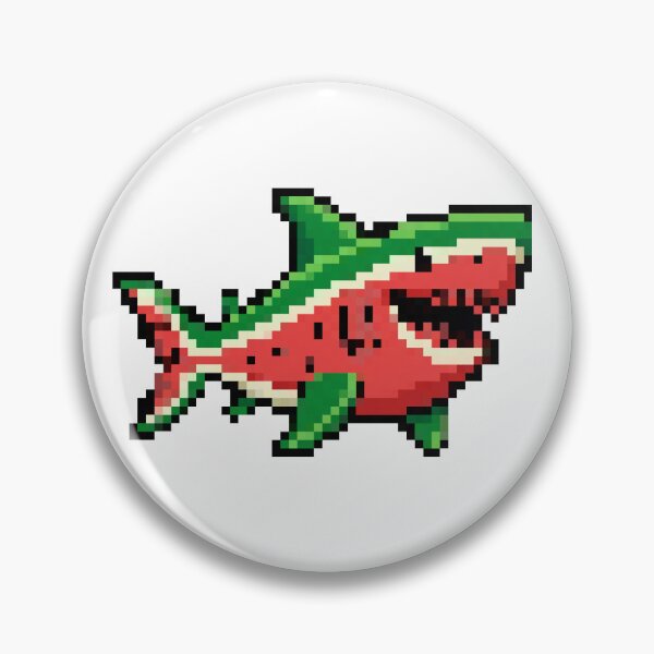 Item preview, Watermelon Shark Pixel Art Sticker designed and sold by Matilda Pixel.