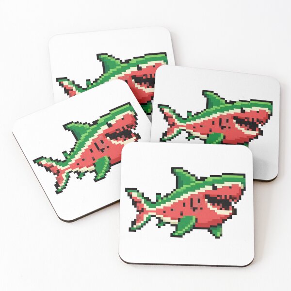 Item preview, Watermelon Shark Pixel Art Sticker designed and sold by Matilda Pixel.