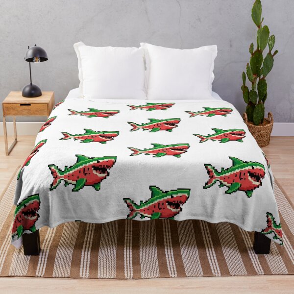 Item preview, Watermelon Shark Pixel Art Sticker designed and sold by Matilda Pixel.