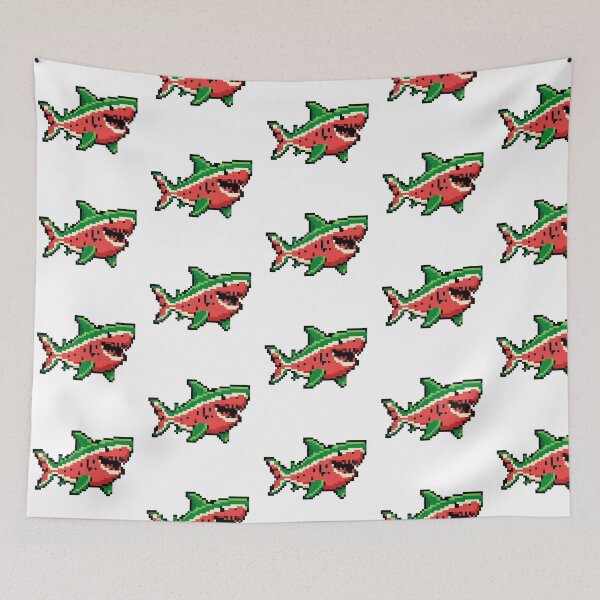 Item preview, Watermelon Shark Pixel Art Sticker designed and sold by Matilda Pixel.