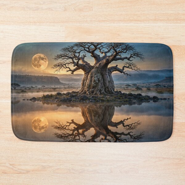 Item preview, Ancient Guardian Beneath the Golden Moon designed and sold by DreamyWallVibes.