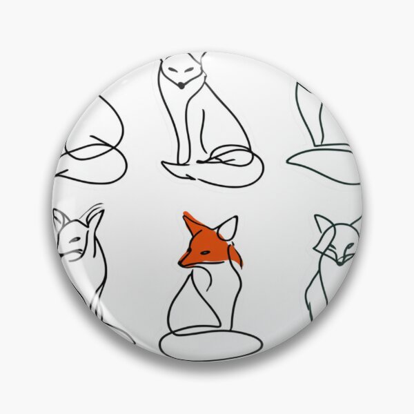 Item preview, Minimalist Line Art Fox Drawing Animal Lover designed and sold by NicolasGlowArt.