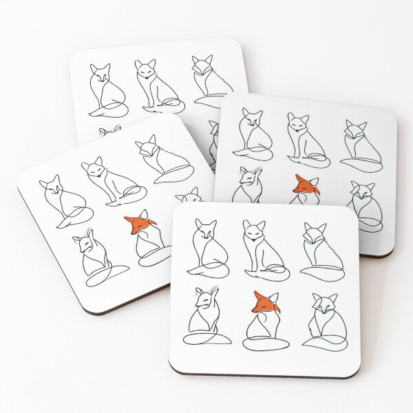 Item preview, Minimalist Line Art Fox Drawing Animal Lover designed and sold by NicolasGlowArt.
