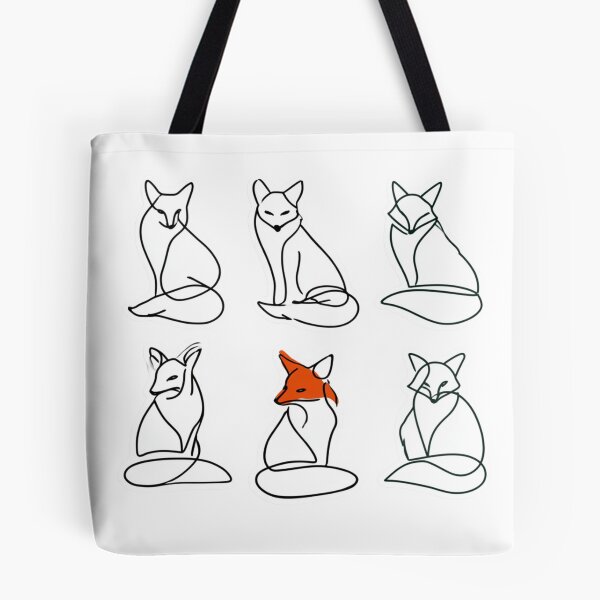 Item preview, Minimalist Line Art Fox Drawing Animal Lover designed and sold by NicolasGlowArt.