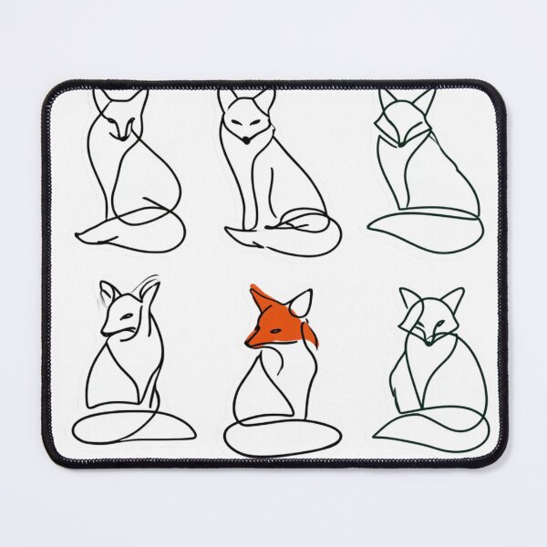 Item preview, Minimalist Line Art Fox Drawing Animal Lover designed and sold by NicolasGlowArt.