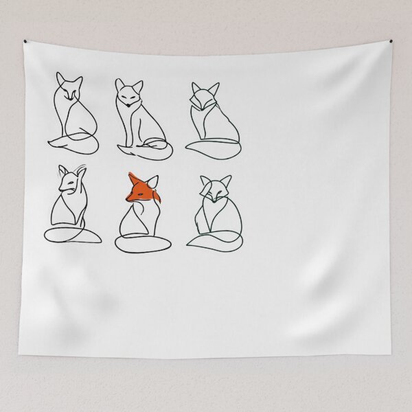 Item preview, Minimalist Line Art Fox Drawing Animal Lover designed and sold by NicolasGlowArt.