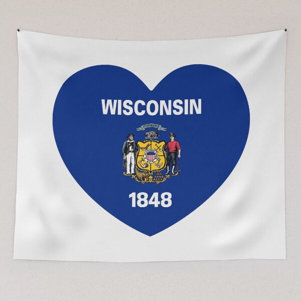 Item preview, Wisconsin Heart Flag Baby Gift Born In Wisconsin WI designed and sold by shitpostee.