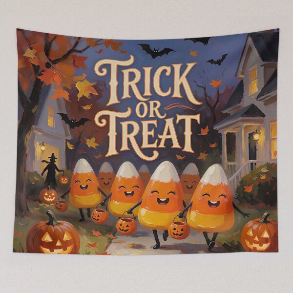 Item preview, Cute Candy Corn Trick or Treat Halloween | Whimsical Autumn Halloween Art designed and sold by cr6zym1nd.