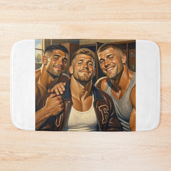 Item preview, Retro Jocks "The Locker Room" Gay Leather Art Design designed and sold by ItsAKinkThing.