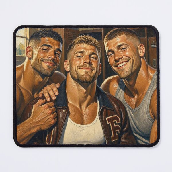 Item preview, Retro Jocks "The Locker Room" Gay Leather Art Design designed and sold by ItsAKinkThing.