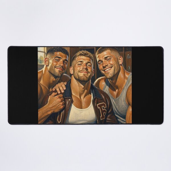Item preview, Retro Jocks "The Locker Room" Gay Leather Art Design designed and sold by ItsAKinkThing.