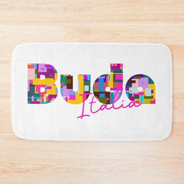 Item preview, Buda, Cascia, Italia, colorful typography design for travellers designed and sold by Wanderful-roads.
