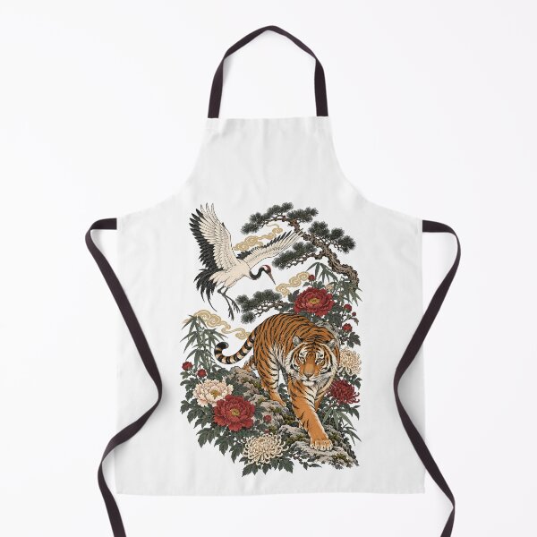 Item preview, Tiger And Crane Bird Japanese Aesthetic Traditional Art designed and sold by andre-hollow.