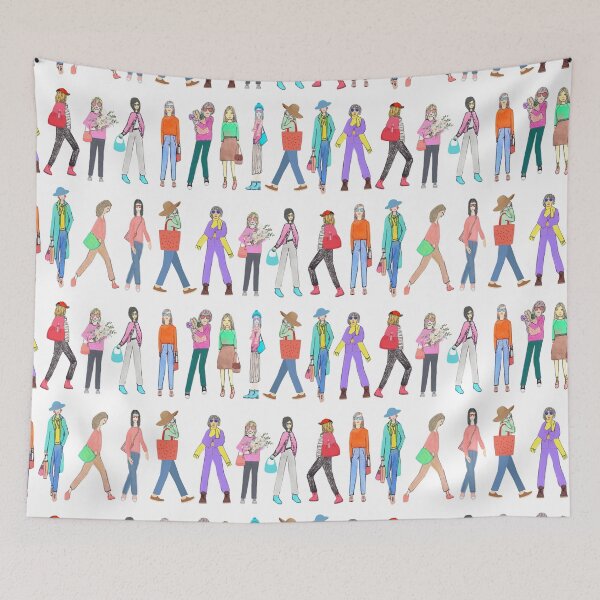 Item preview, Women hand drawn watercolor and ink  designed and sold by Boy and Belugee Studio.