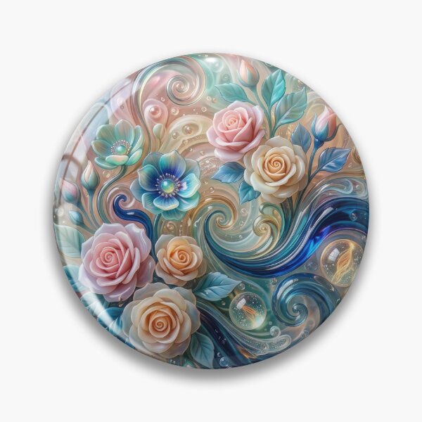 Item preview, Wavy Glassy Roses - Glossy Floral Art designed and sold by Alaa-love-art.