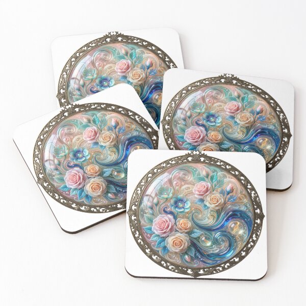Item preview, Wavy Glassy Roses - Glossy Floral Art designed and sold by Alaa-love-art.