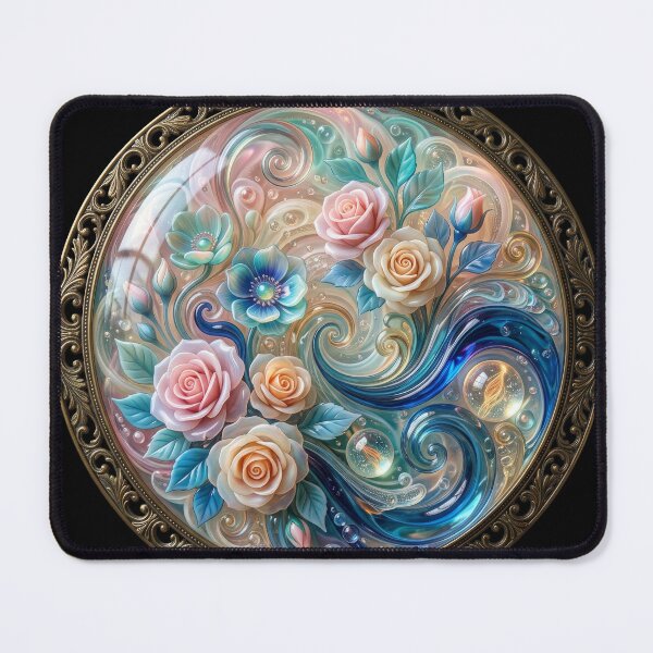 Item preview, Wavy Glassy Roses - Glossy Floral Art designed and sold by Alaa-love-art.