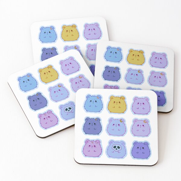 Item preview, Kawaii Sad Fluffy Bear Moon Skull Pastel Aesthetic designed and sold by NicolasGlowArt.