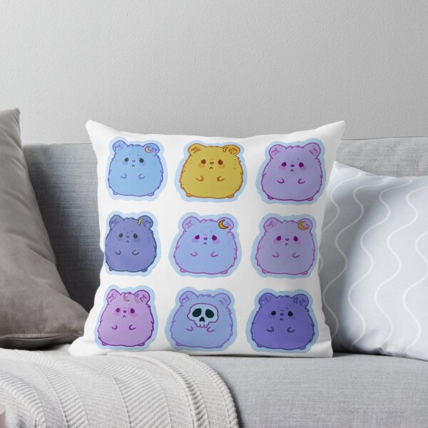 Item preview, Kawaii Sad Fluffy Bear Moon Skull Pastel Aesthetic designed and sold by NicolasGlowArt.