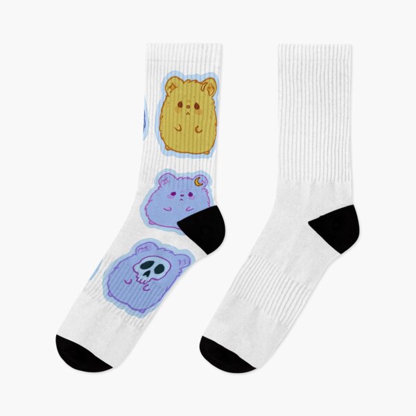 Item preview, Kawaii Sad Fluffy Bear Moon Skull Pastel Aesthetic designed and sold by NicolasGlowArt.