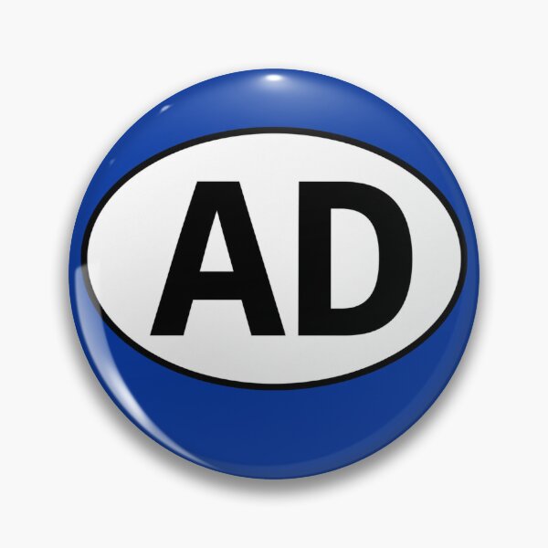 Item preview, Andorra AD International Oval Sticker · Minimalist  Travel Identity designed and sold by The Digital Compass.
