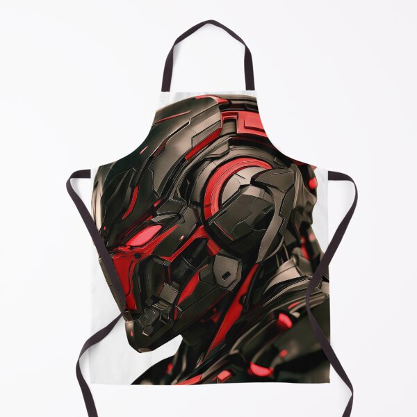 Item preview, Black and Red Futuristic Robot Helmet Close-Up Side Shot designed and sold by Jetgreenstudio.