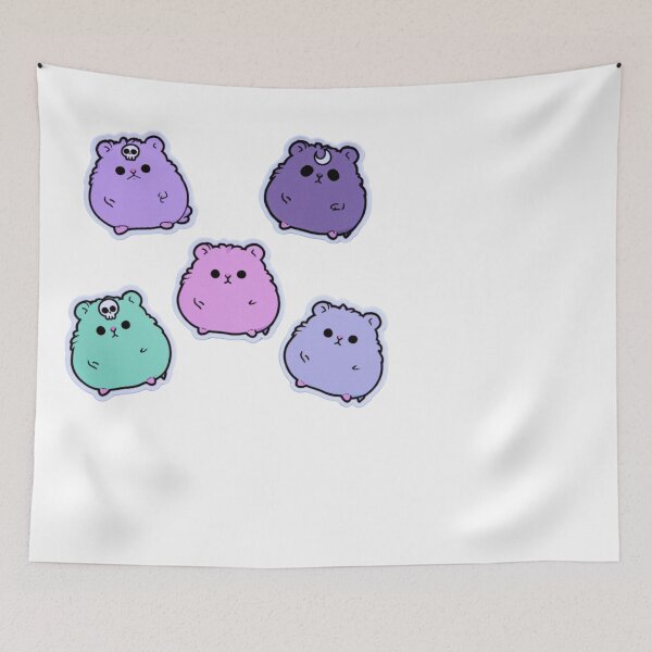 Item preview, Chibi Grumpy Hamster Skull Moon Pastel Aesthetic designed and sold by NicolasGlowArt.