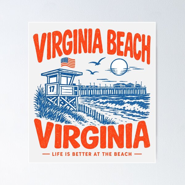 Artikelvorschau, Virginia Beach Retro-Flair entworfen und verkauft von HowToCanadian.