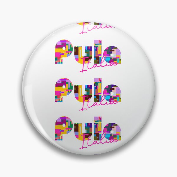 Item preview, Pula, Cagliari, Italy, Italia, colorful typography design for travellers designed and sold by Wanderful-roads.