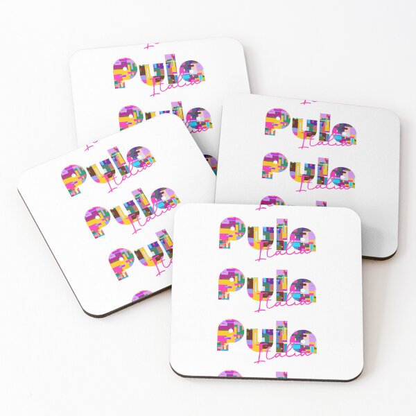 Item preview, Pula, Cagliari, Italy, Italia, colorful typography design for travellers designed and sold by Wanderful-roads.