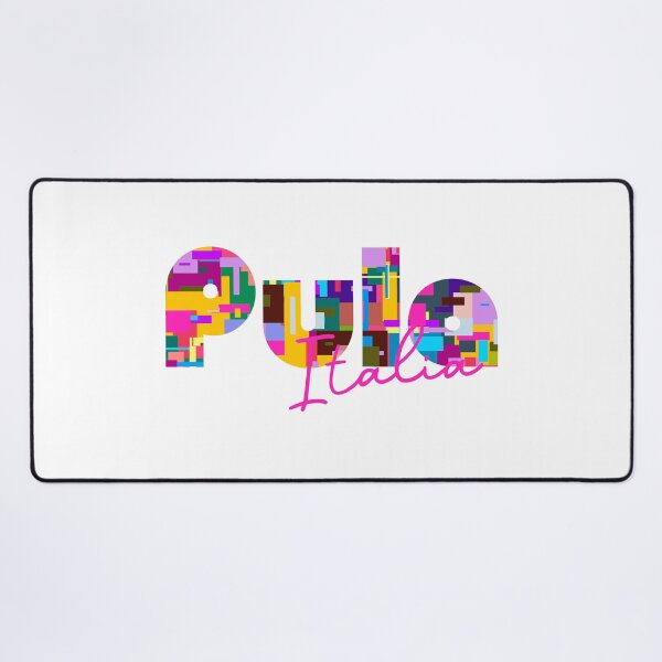 Item preview, Pula, Cagliari, Italy, Italia, colorful typography design for travellers designed and sold by Wanderful-roads.